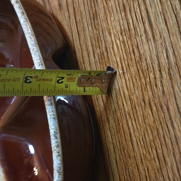 Vintage H.P. Hall Brown Glazed Divided Ovenproof Casserole Serving Dish - Picture 10 of 12